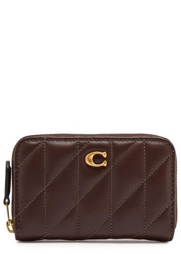 Quilted logo leather wallet by COACH
