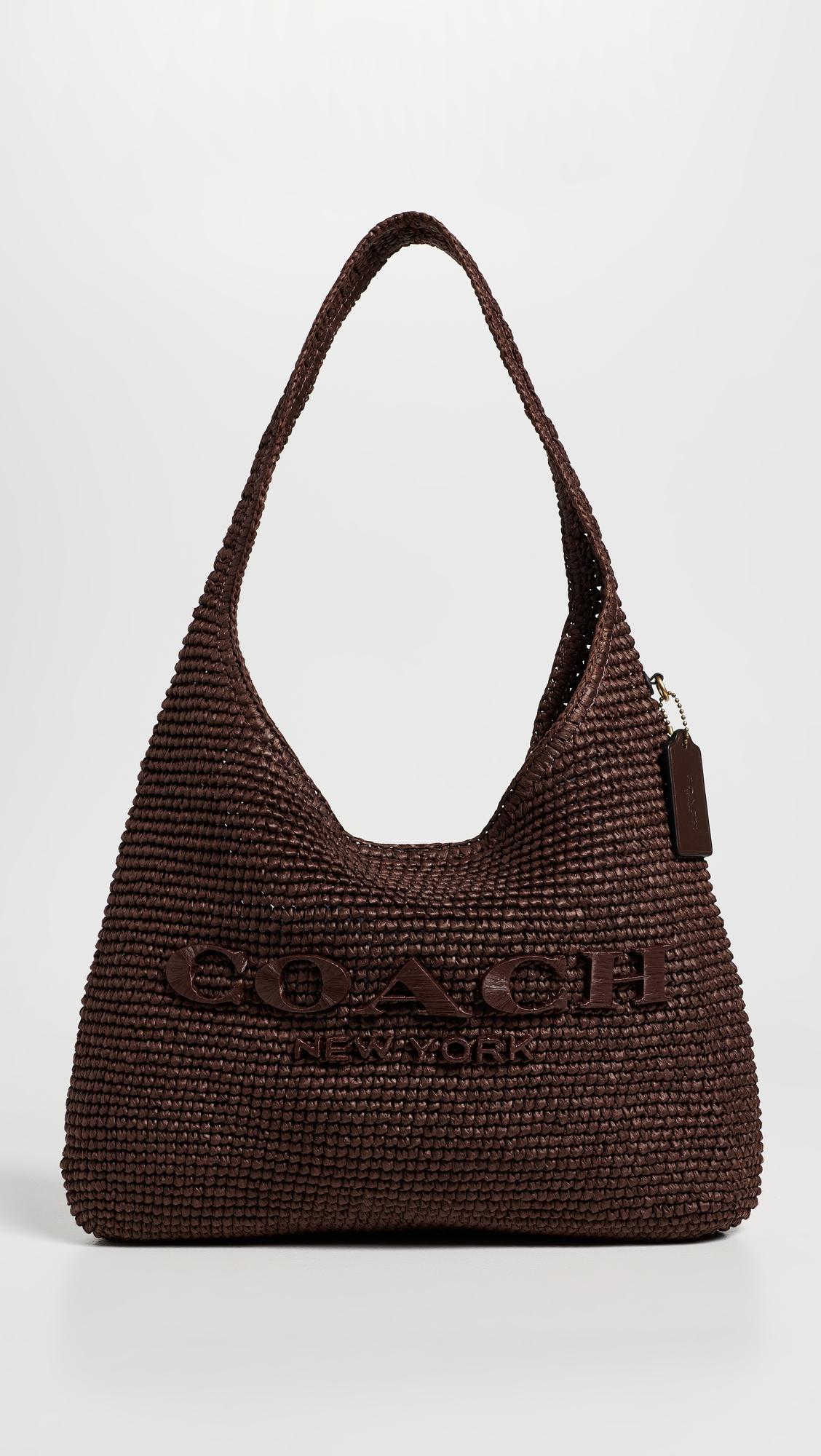 Refined Weave Straw Brooklyn Shoulder Bag 34 by COACH