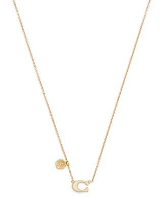 Signature C Tea Rose Pendant Necklace by COACH