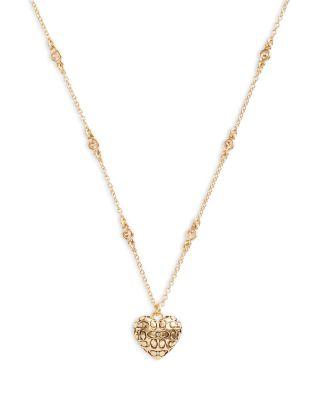 Signature Quilted Heart Pendant Necklace by COACH