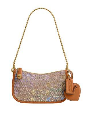 Swinger Mini Crystal Signature Jacquard Shoulder Bag by COACH