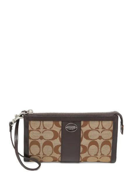 pre-owned leather-trim clutch bag by COACH VINTAGE