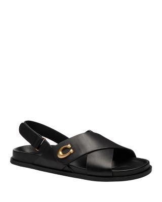 Women's Leather Sculpted C Crisscross Sandals by COACH
