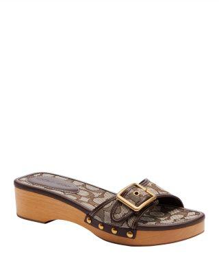 Women's Margot Signature Jacquard Wood Platform Sandals by COACH