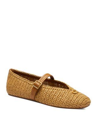 Women's Sculpted Mary Jane Raffia Flats by COACH