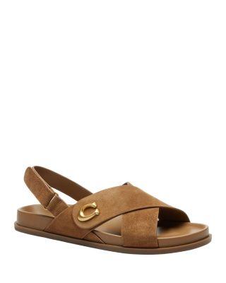 Women's Suede Sculpted C Crisscross Sandals by COACH