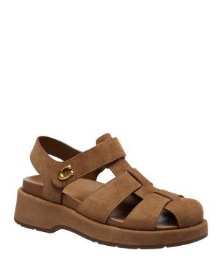 Women's Suede Sculpted C Fisherman Sandals by COACH