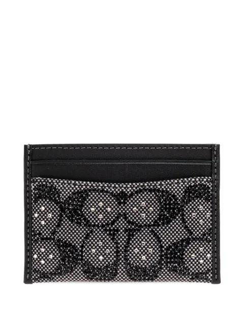 beaded-detail card holder by COACH