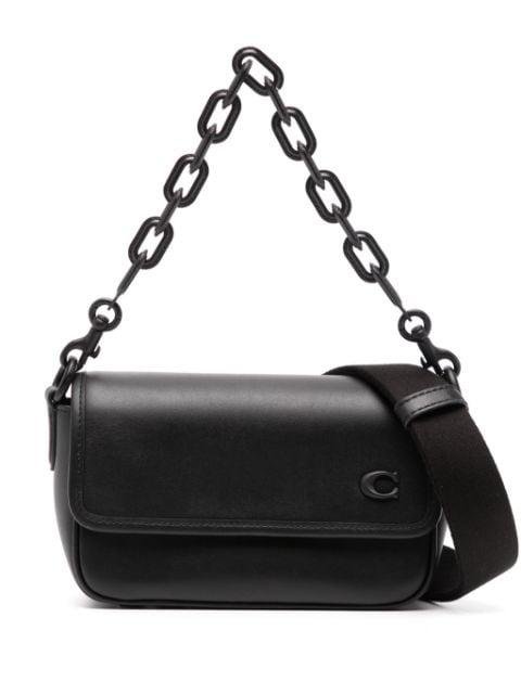 chain-link strap leather shoulder bag by COACH