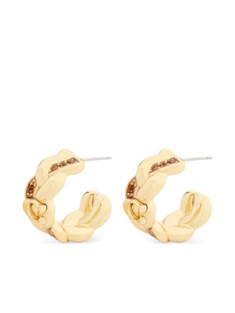 crystal-emellished chain earrings by COACH