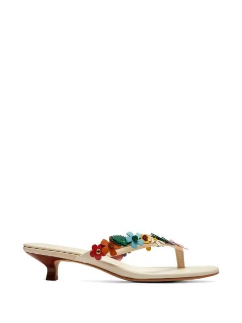 floral-aplique kitten-heel sandals by COACH
