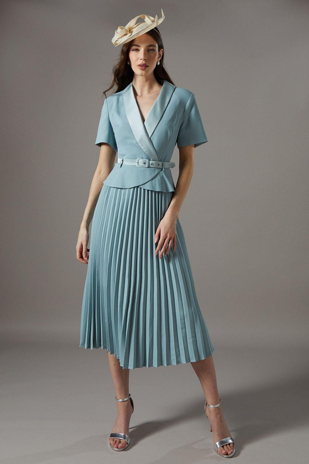 2 in 1 Dress With Pleated Skirt by COAST