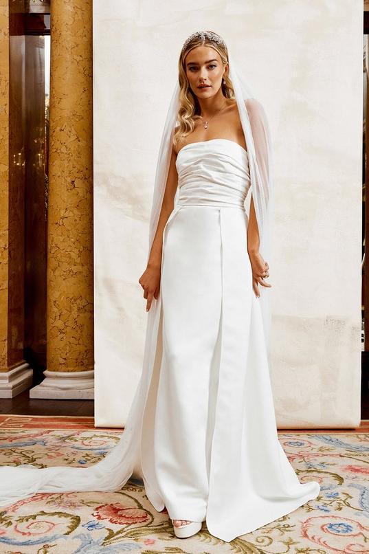 Bandeau Structured Column Wedding Dress with Overskirt by COAST