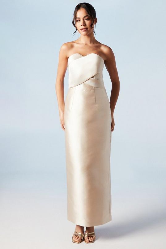 Bandeau Twill Bow Back Bridesmaid Dress by COAST
