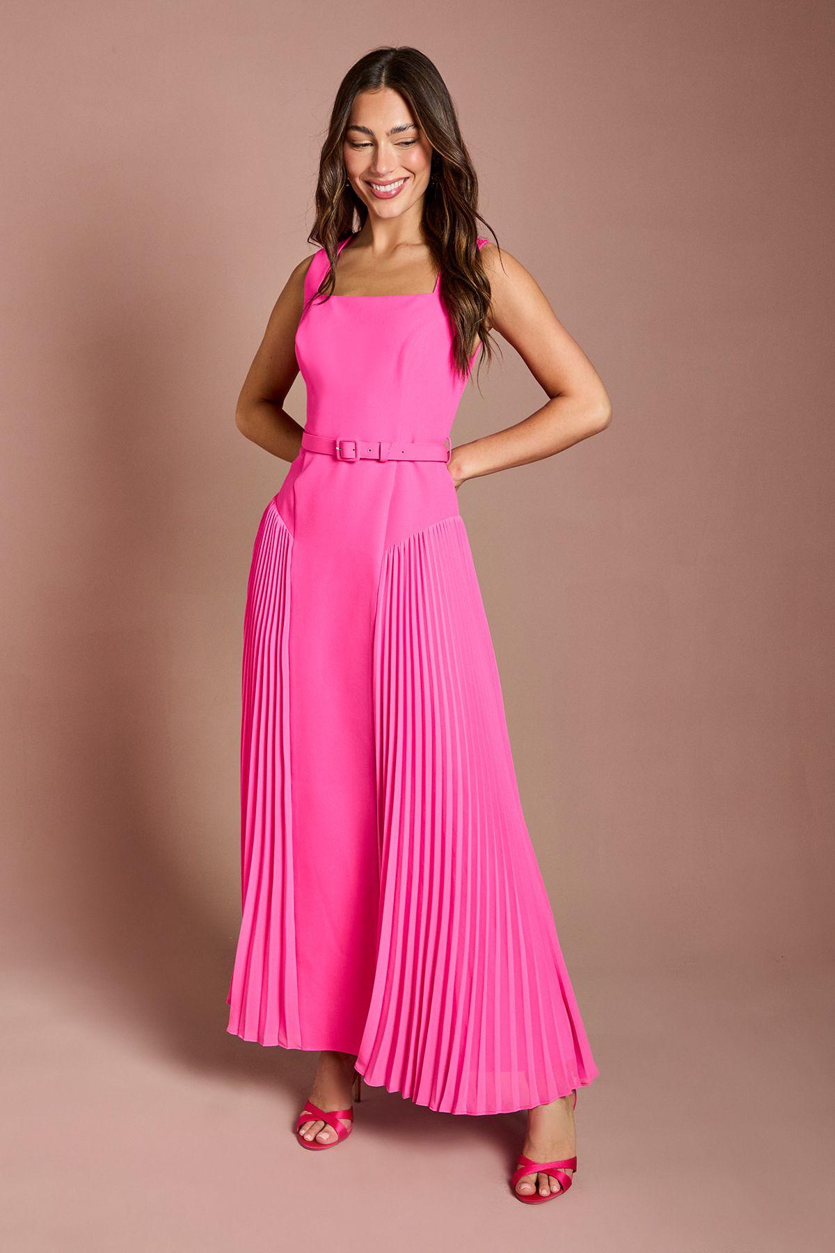 Belted Midaxi Dress With Pleated Sides by COAST