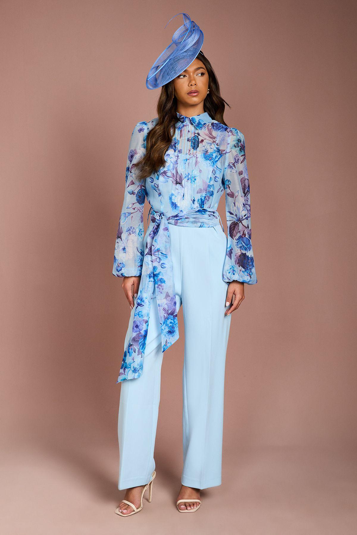 Blouson Sleeve Pintuck Detail Wide Leg Wedding Guest Jumpsuit by COAST