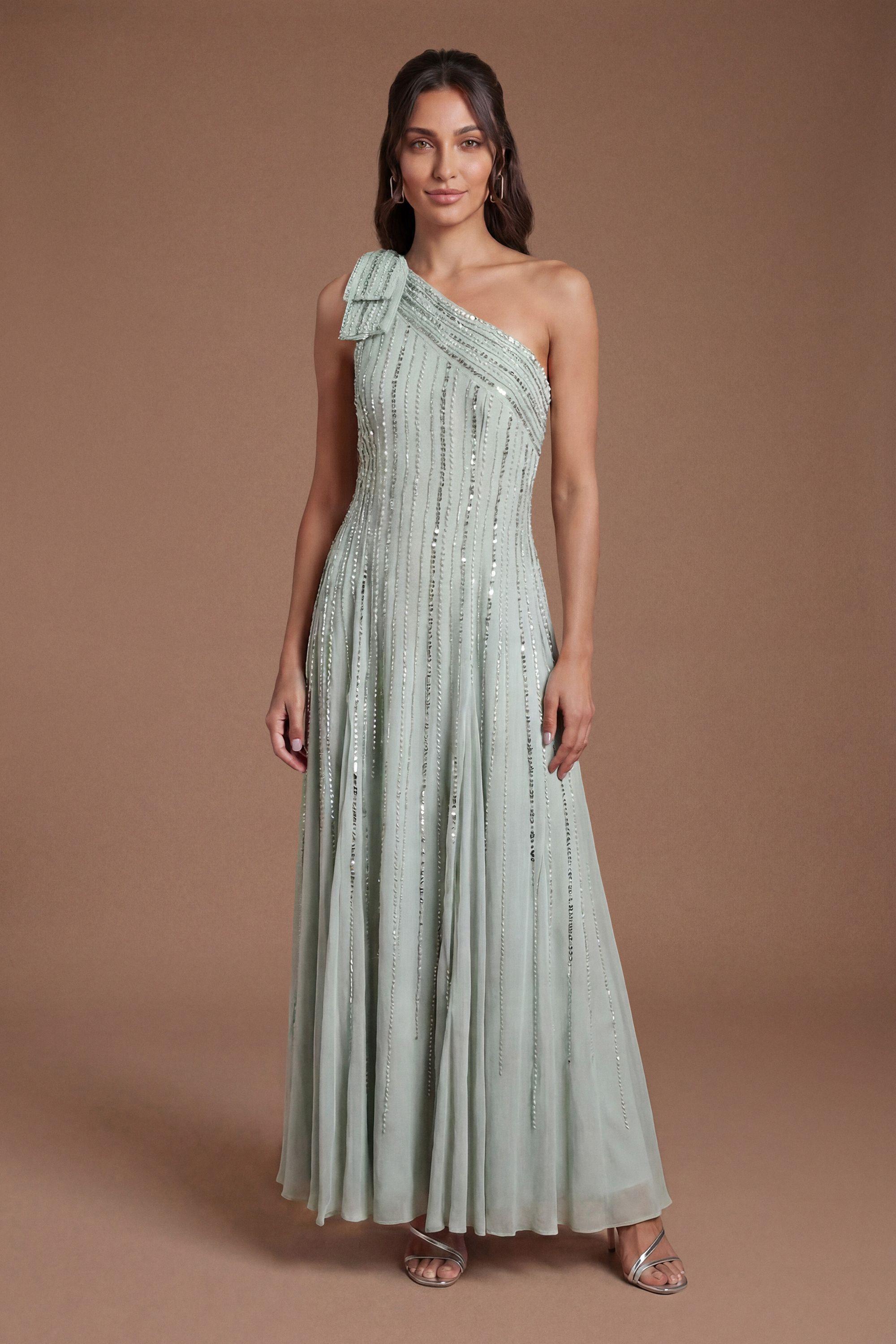 Bow One Shoulder Embellished Maxi Dress by COAST
