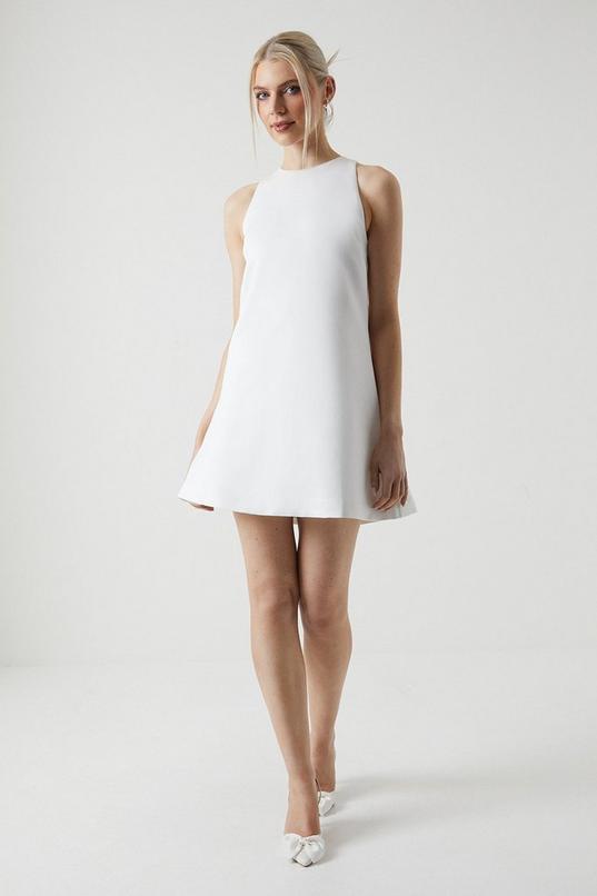 Bow Structured Satin Bridal Mini Dress by COAST