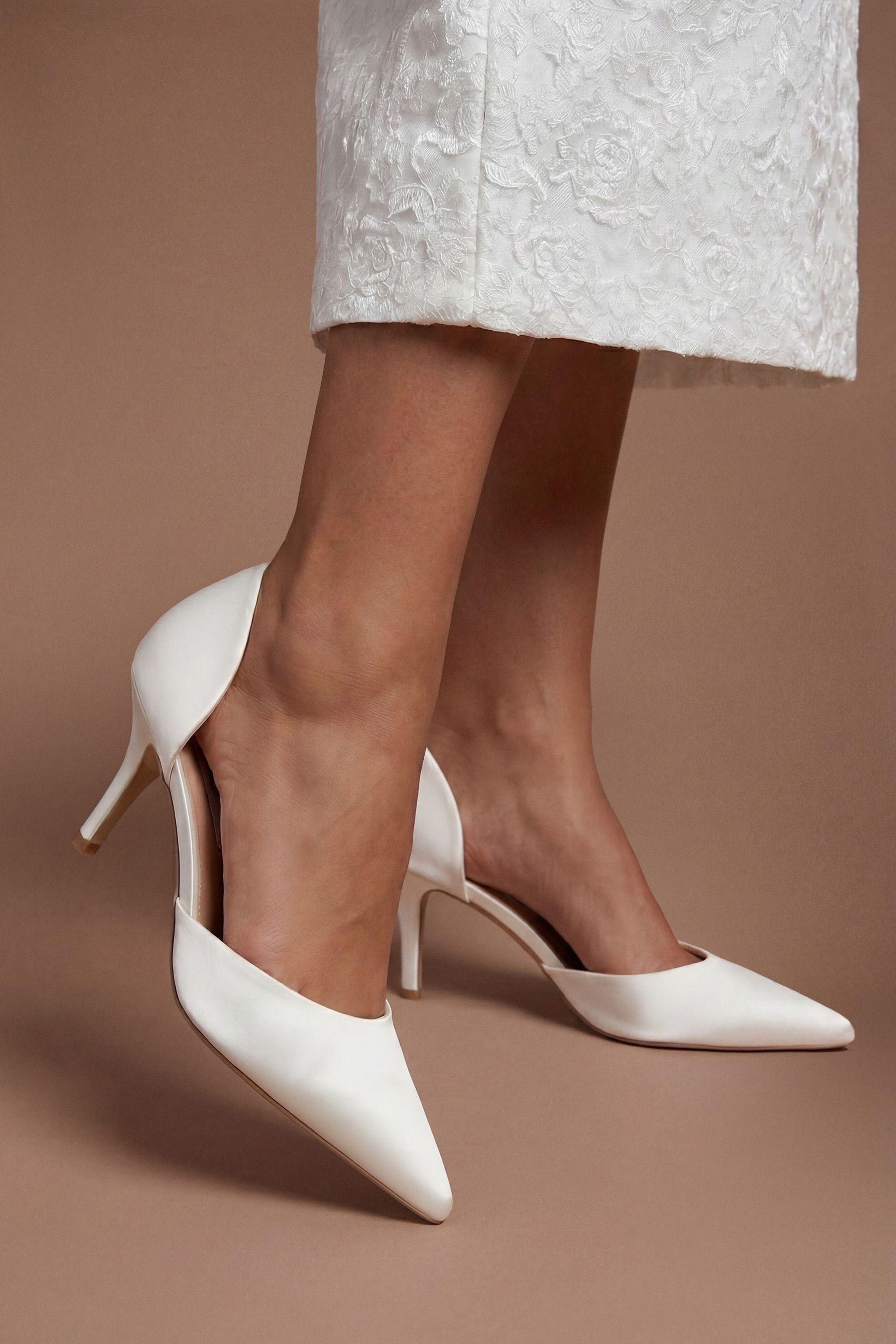 Bridal Nate Satin 2 Part Medium Stiletto Heel Point Court Shoes by COAST