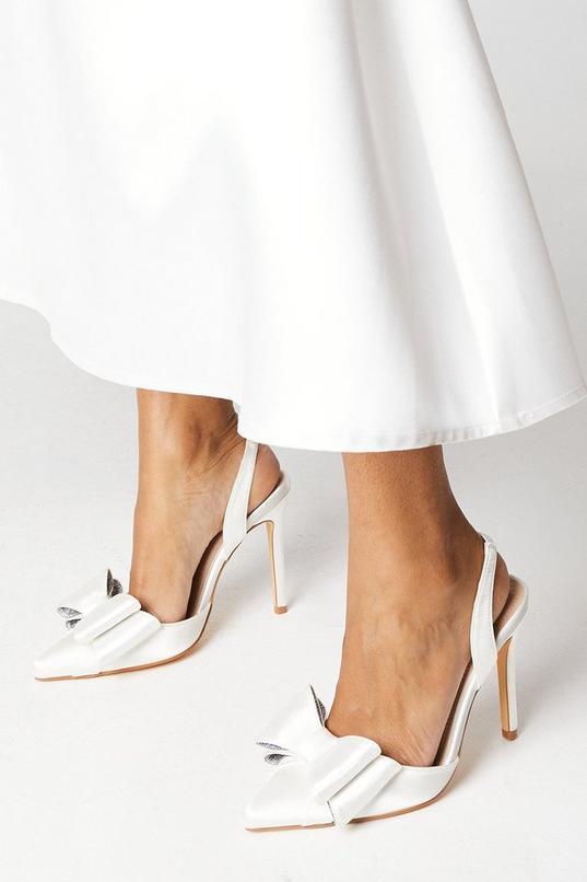 Bridal Tamara Satin Bow SlingBack High Stiletto Heel Court Shoes by COAST
