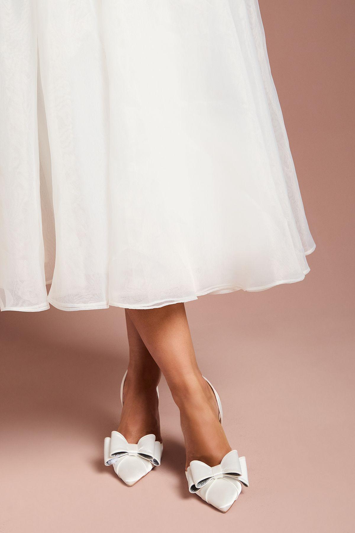 Bridal Tamara Satin Bow SlingBack Stiletto Court Shoes by COAST