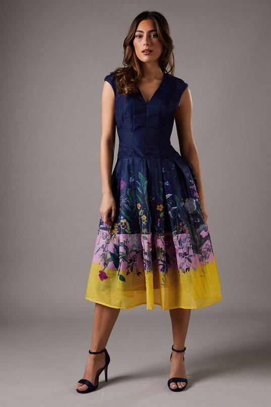 Burnout Organza Drop Waist Midi Dress by COAST