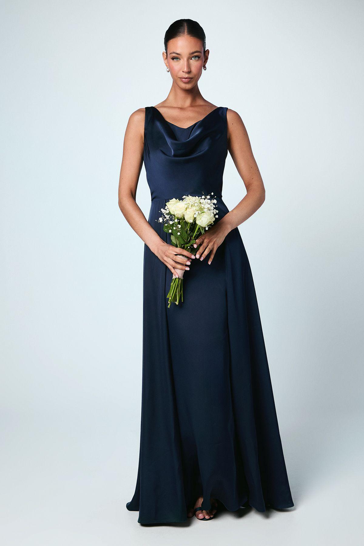 Coast Honoured Sleeveless Cowl Neck Satin Maxi Bridesmaid Dress by COAST