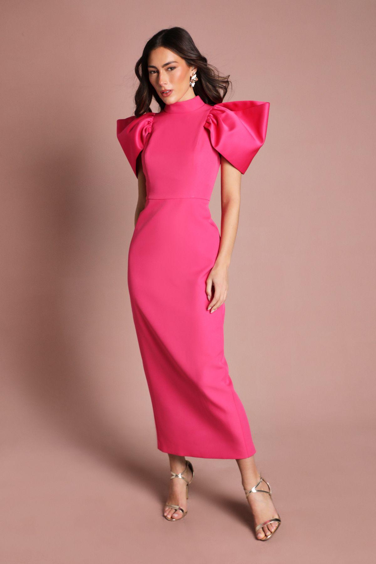 Coast Muse Structured Satin Volume Sleeve Maxi Dress by COAST