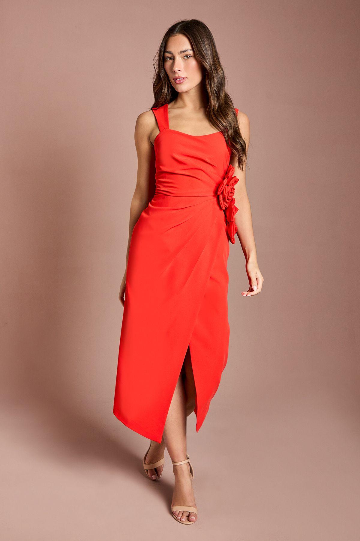 Corsage Pleated Pencil Dress by COAST