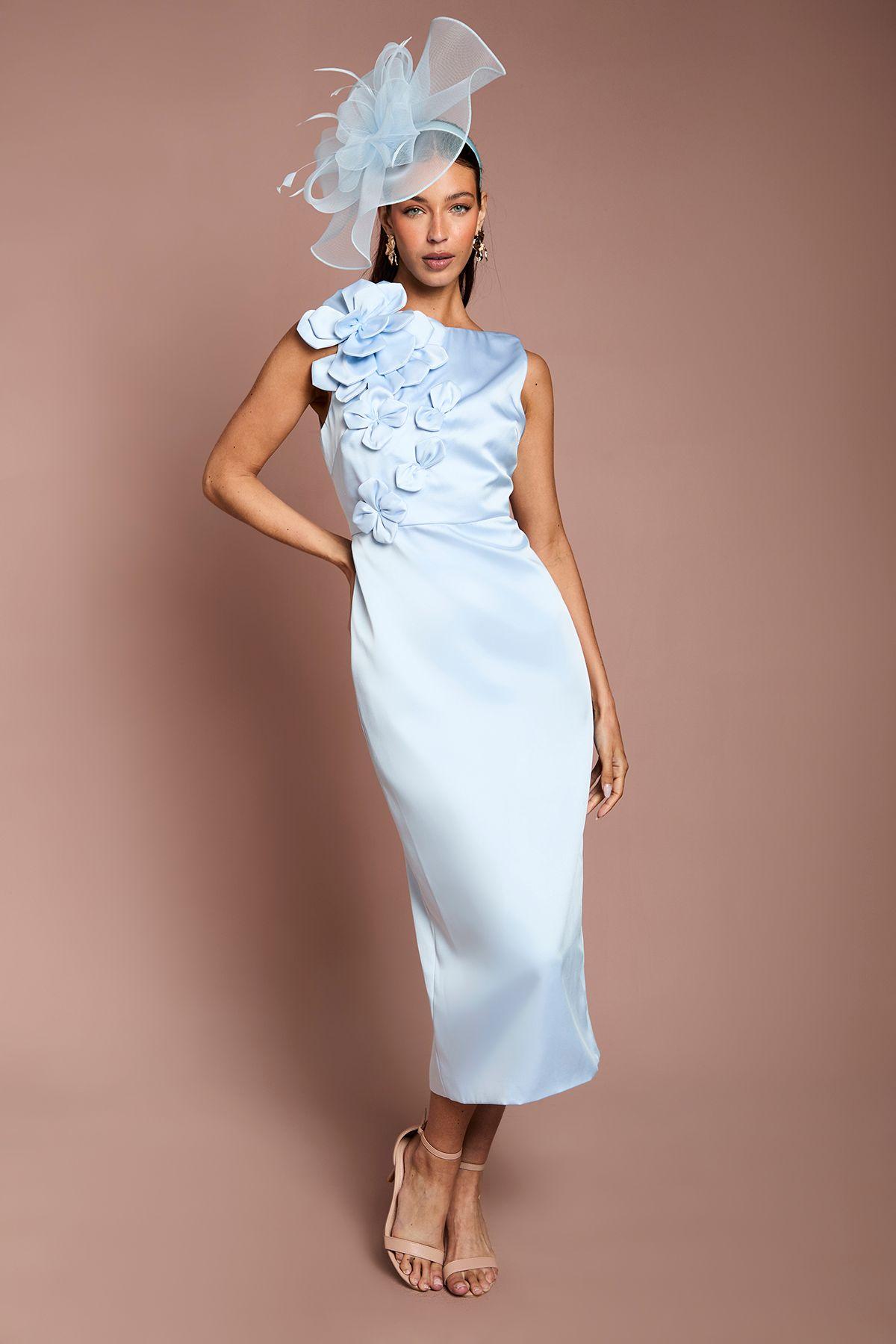 Corsage Satin Pencil Dress by COAST