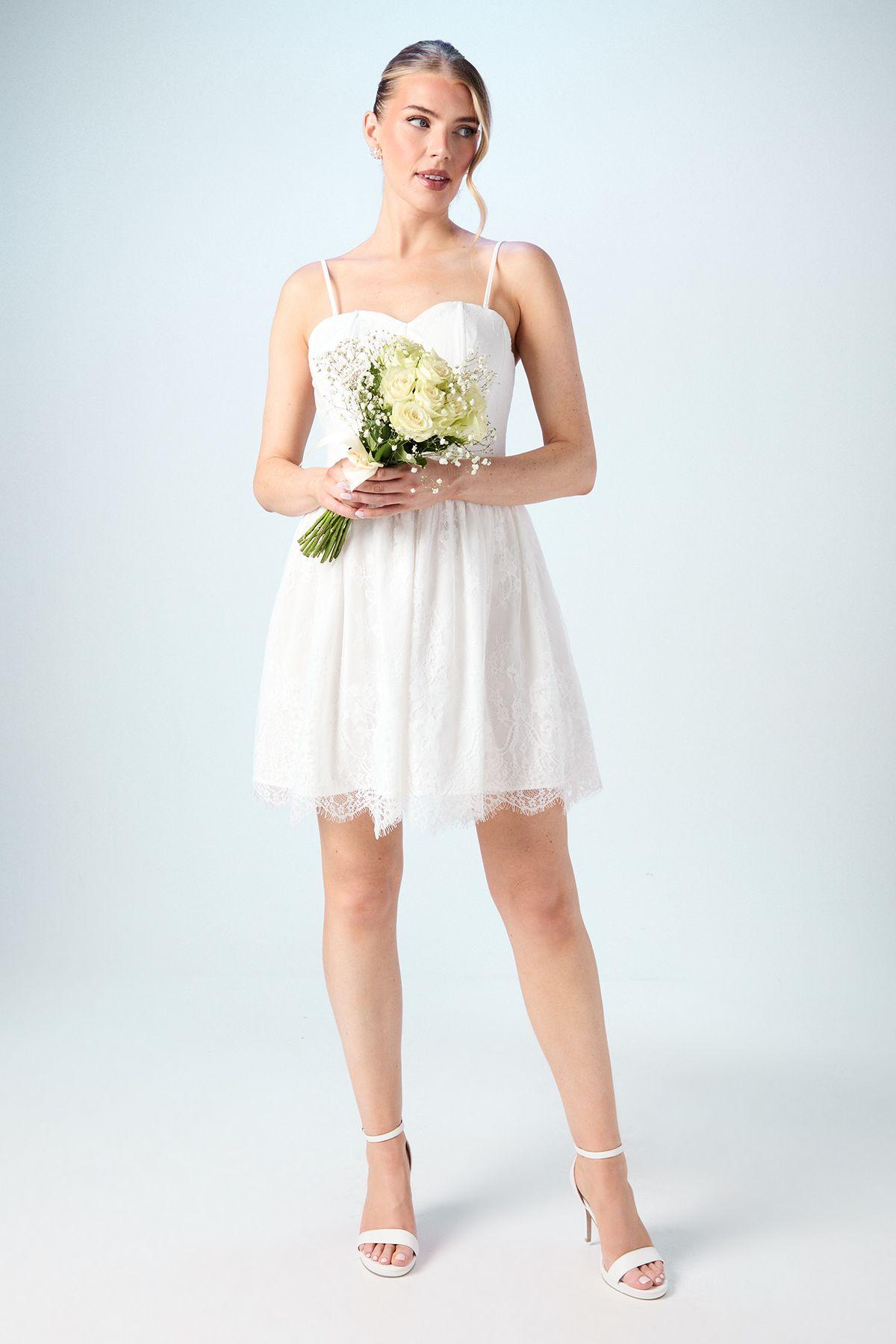 Embellished Lace Bandeau Bridal Mini Dress by COAST Embellished Lace Bandeau Bridal Mini Dress by COAST