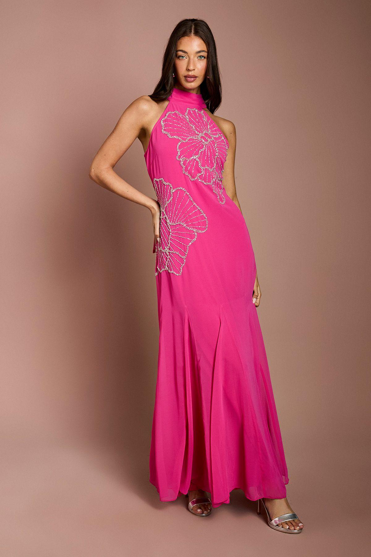 Embellished Maxi Dress With Godet Pleats by COAST