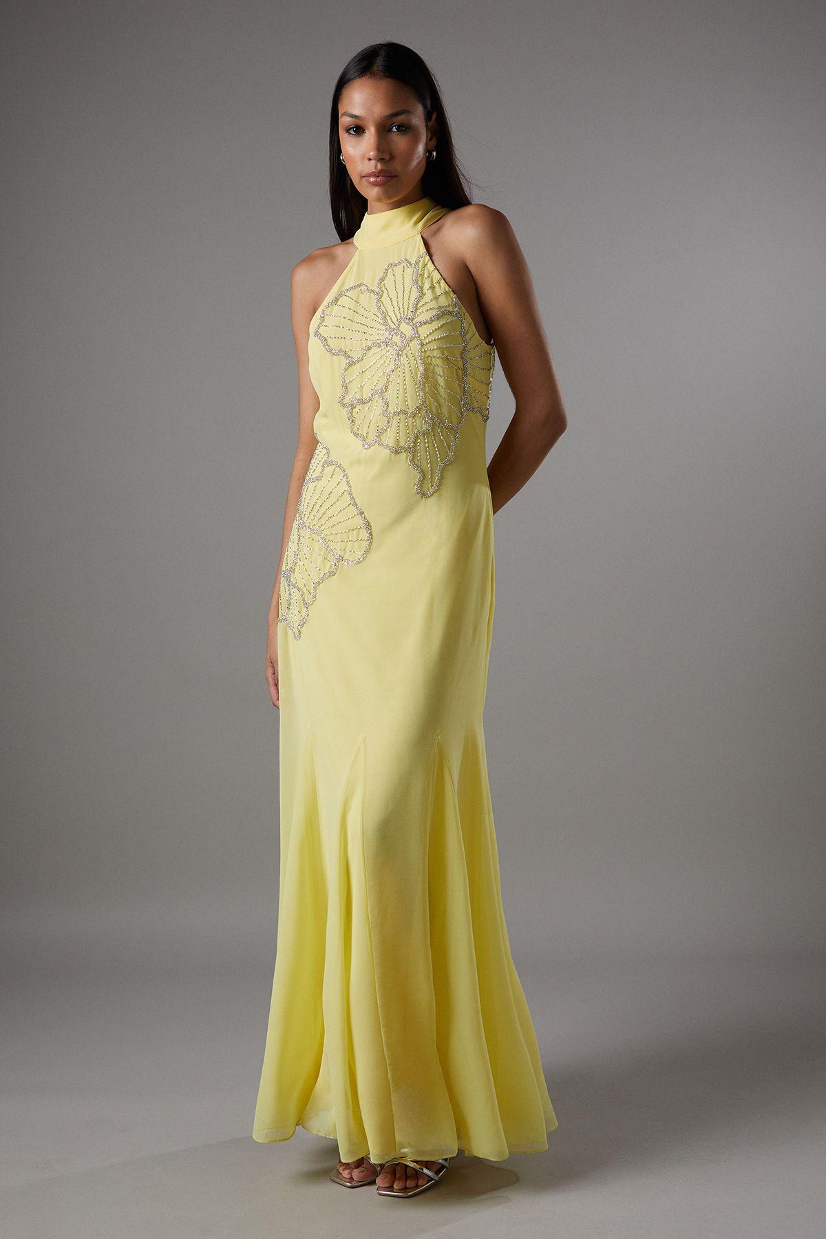 Embellished Maxi Dress With Godet Pleats by COAST