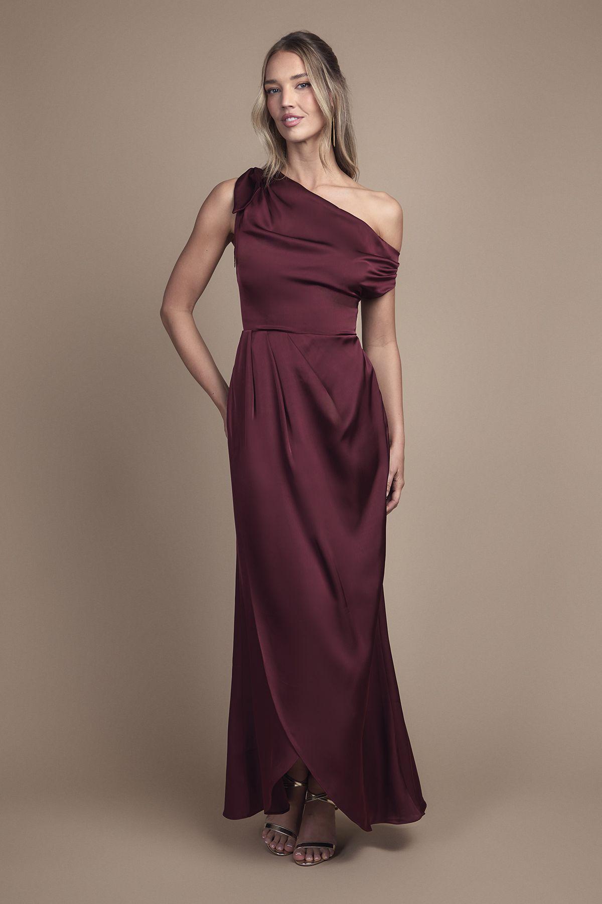 Fallen Shoulder Bow Detail Bridesmaid Maxi Dress by COAST