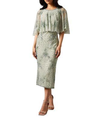 Floral Embellished Cape Midi Dress by COAST