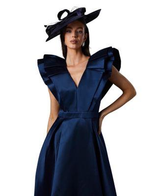 Frill Sleeve V-Neck Midi Dress by COAST