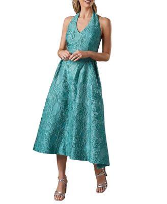 Halter Jacquard Drop Waist Dress by COAST