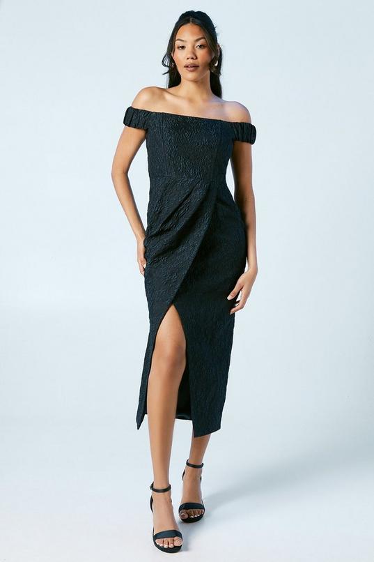 Jacquard Bardot Bridesmaid Column Dress by COAST