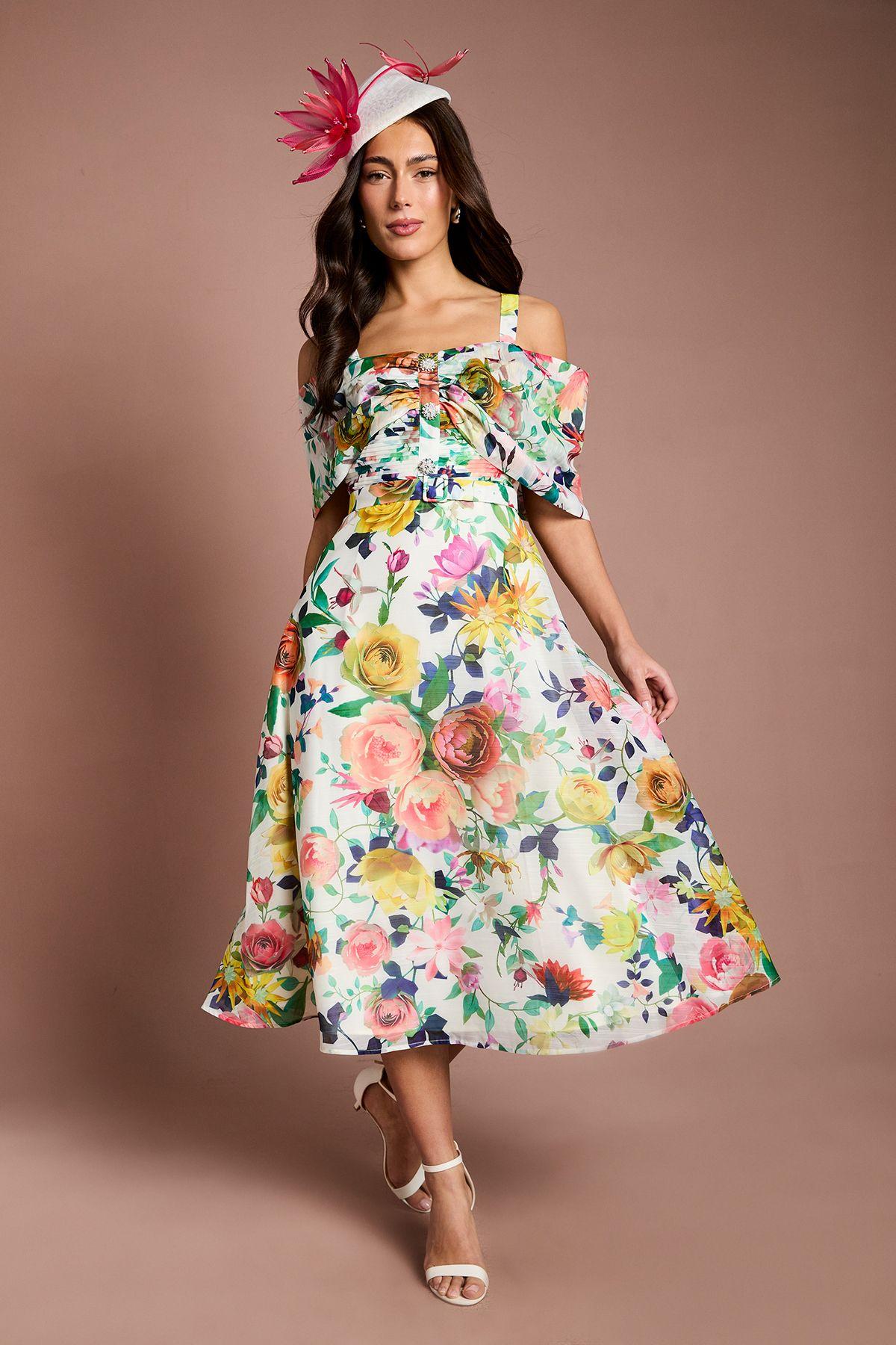 Lisa Tan Bardot Full Skirt Midi Dress by COAST