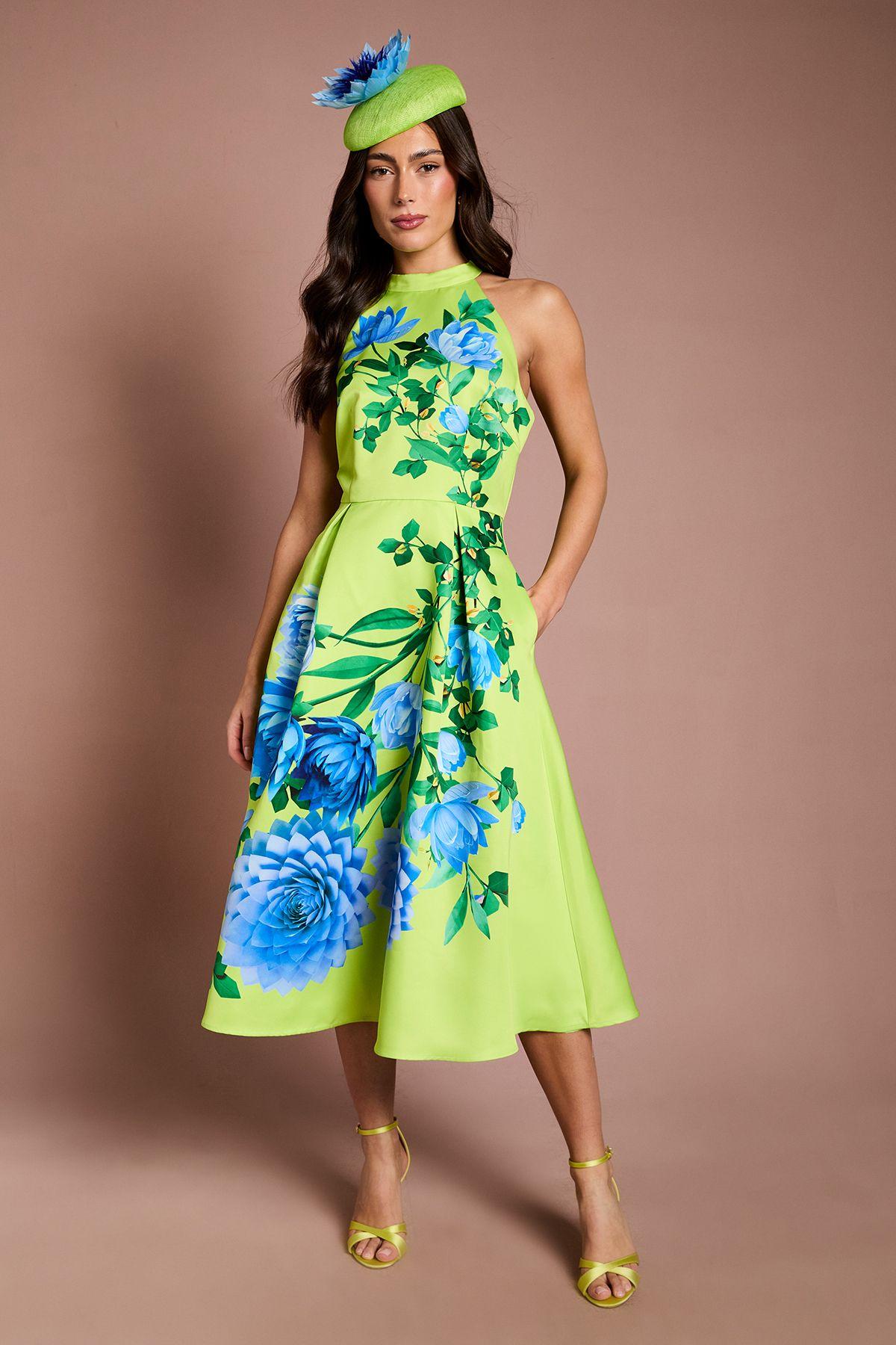 Lisa Tan Halterneck Printed Floral Midi Dress by COAST