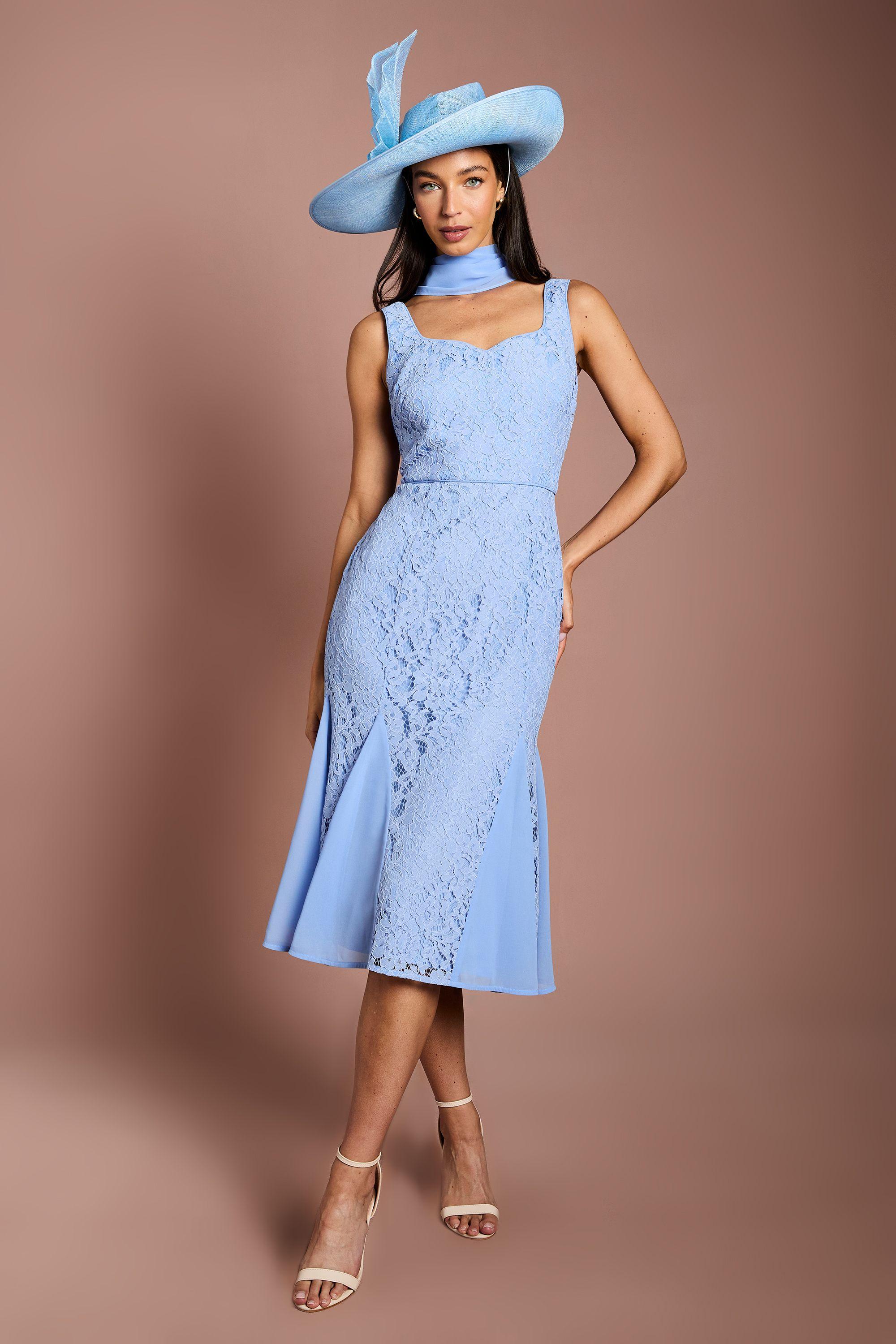 Lisa Tan Scarf Detail Lace Maxi Dress With Godets by COAST
