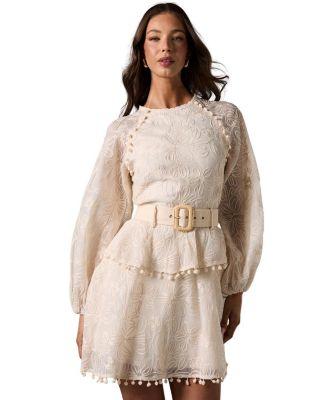 Long Sleeve Tiered Skirt Belted Dress by COAST