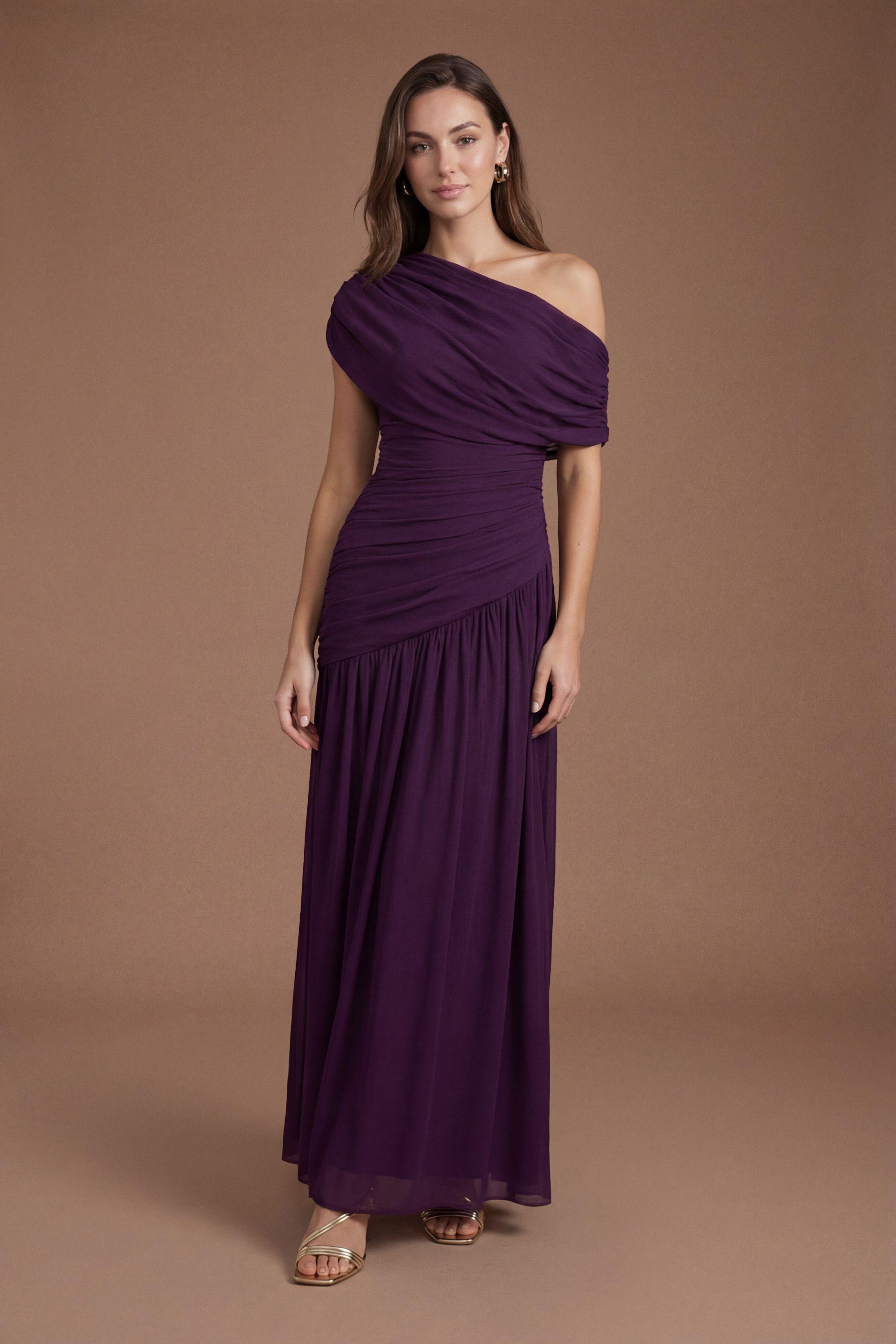 One Shoulder Drape Contour Collective Bridesmaid Dress by COAST