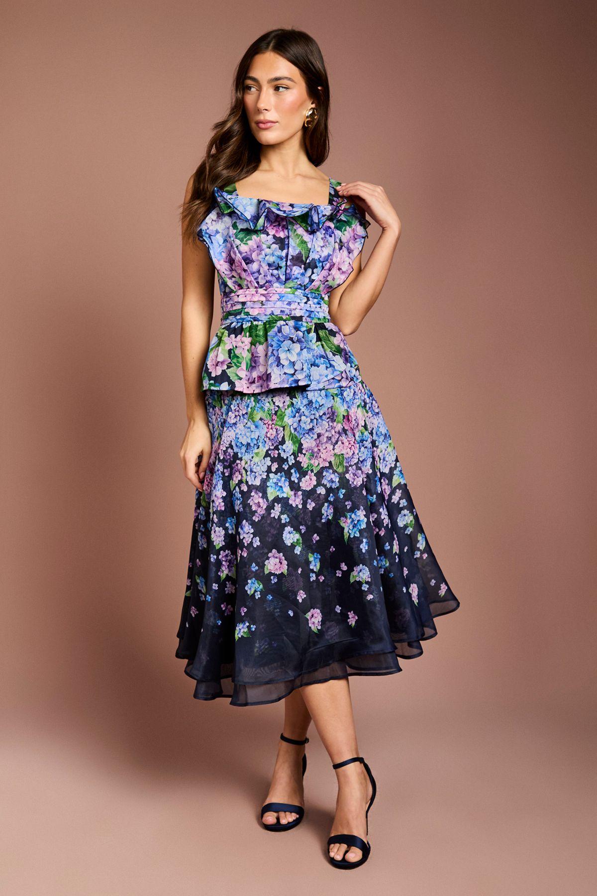 Organza Floral Midi Skirt by COAST