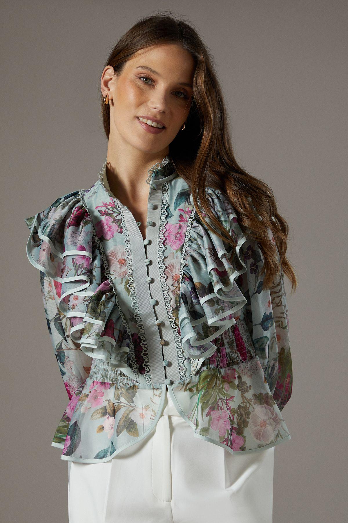 Organza Frill Trim Blouse by COAST