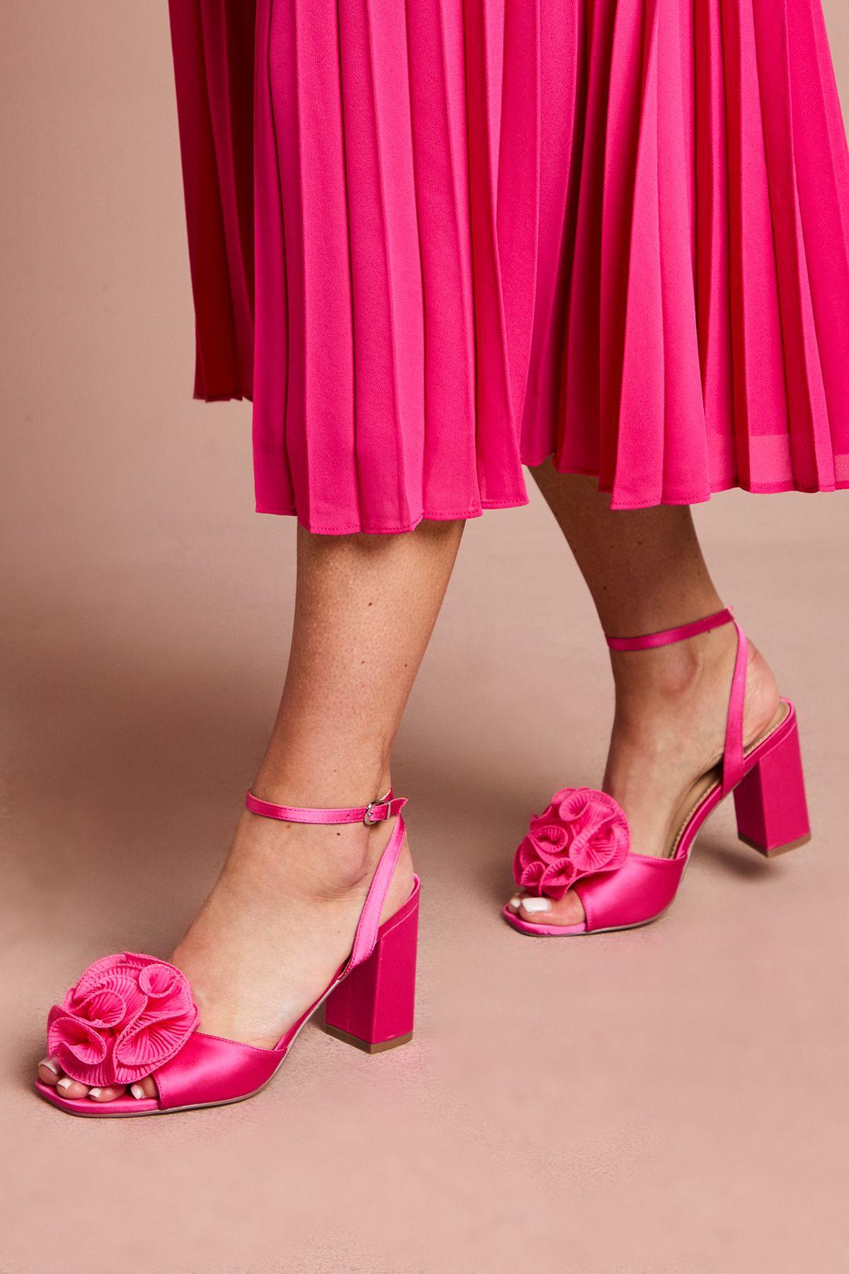 Paloma Corsage Detail High Block Heeled Sandals by COAST