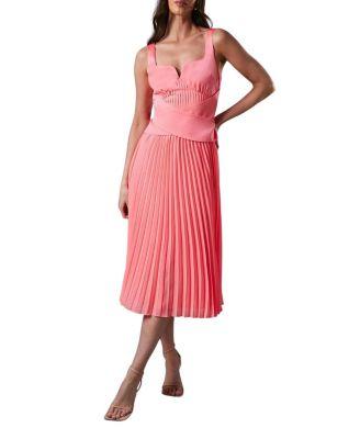 Peplum Cross Detail Pleated Midi Dress by COAST