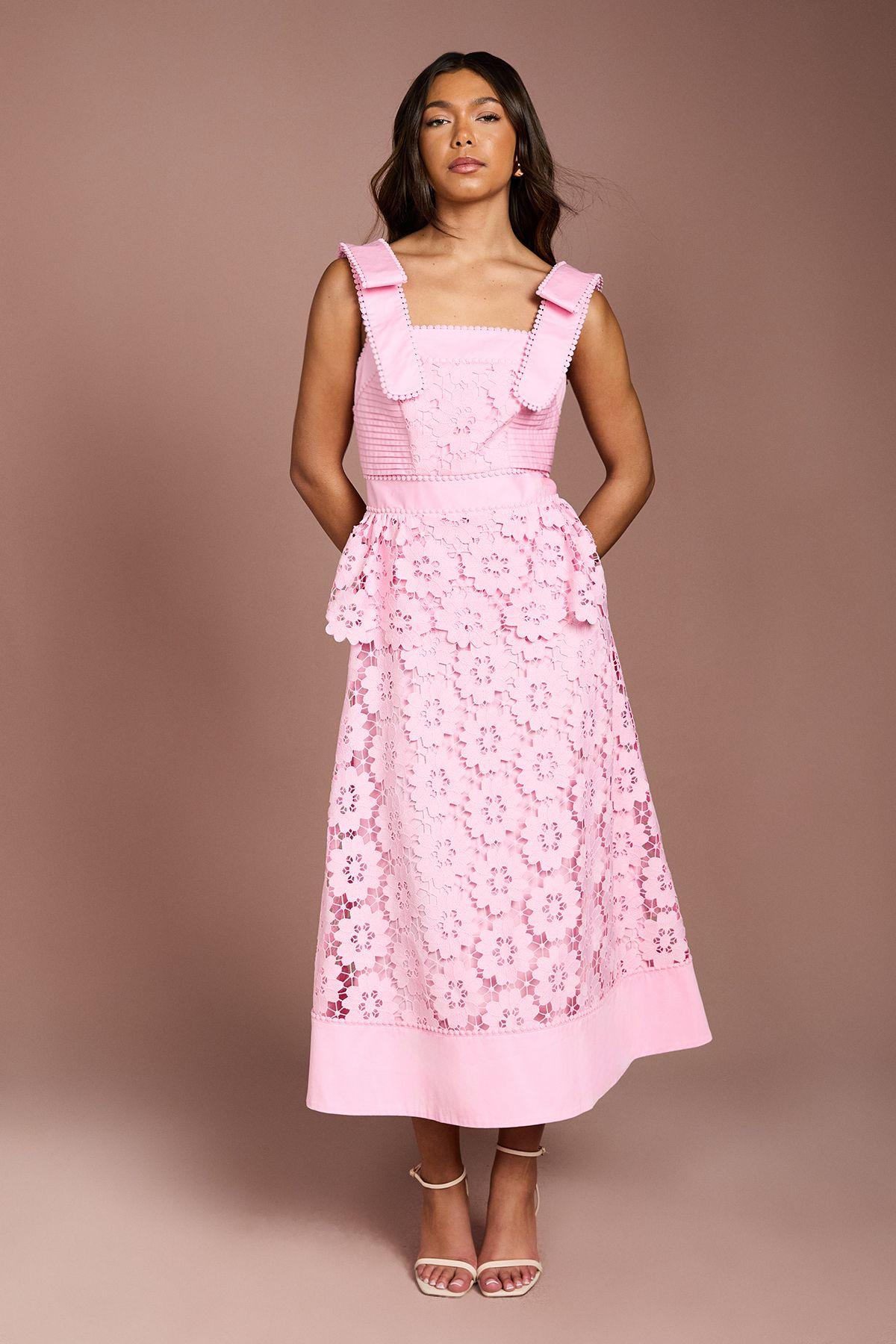 Peplum Lace Midi Dress by COAST