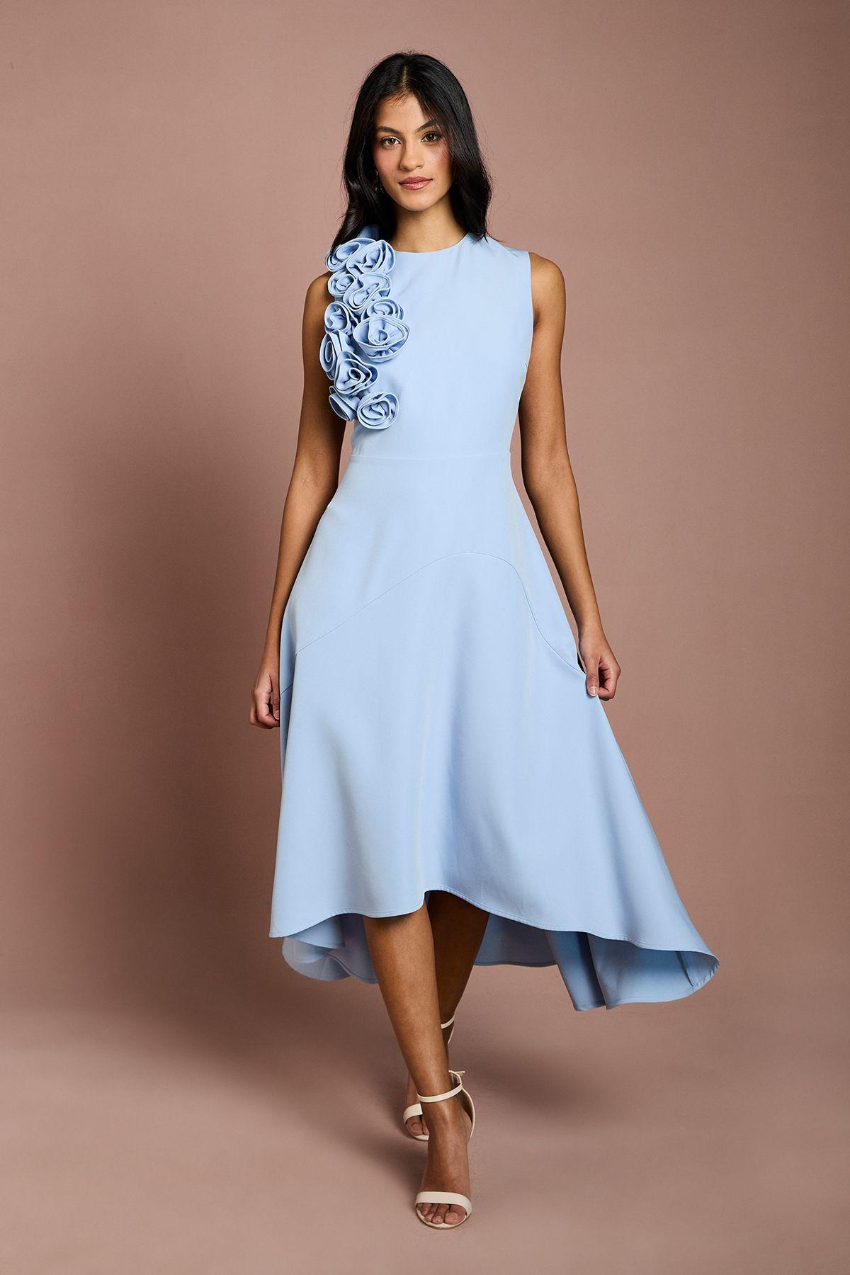 Petite 3D Corsage High Low Dress by COAST