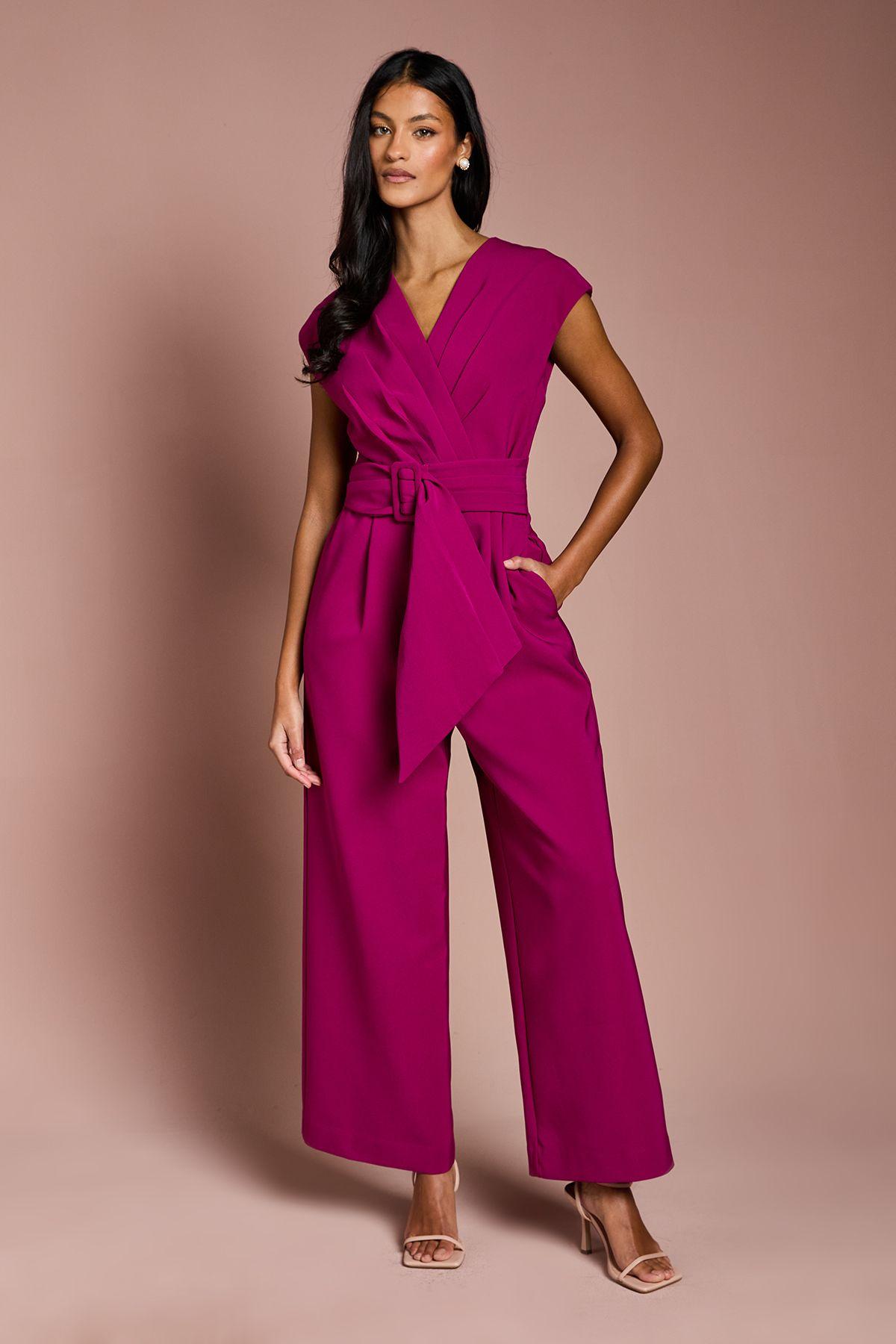 Petite Belted Crepe Jumpsuit by COAST